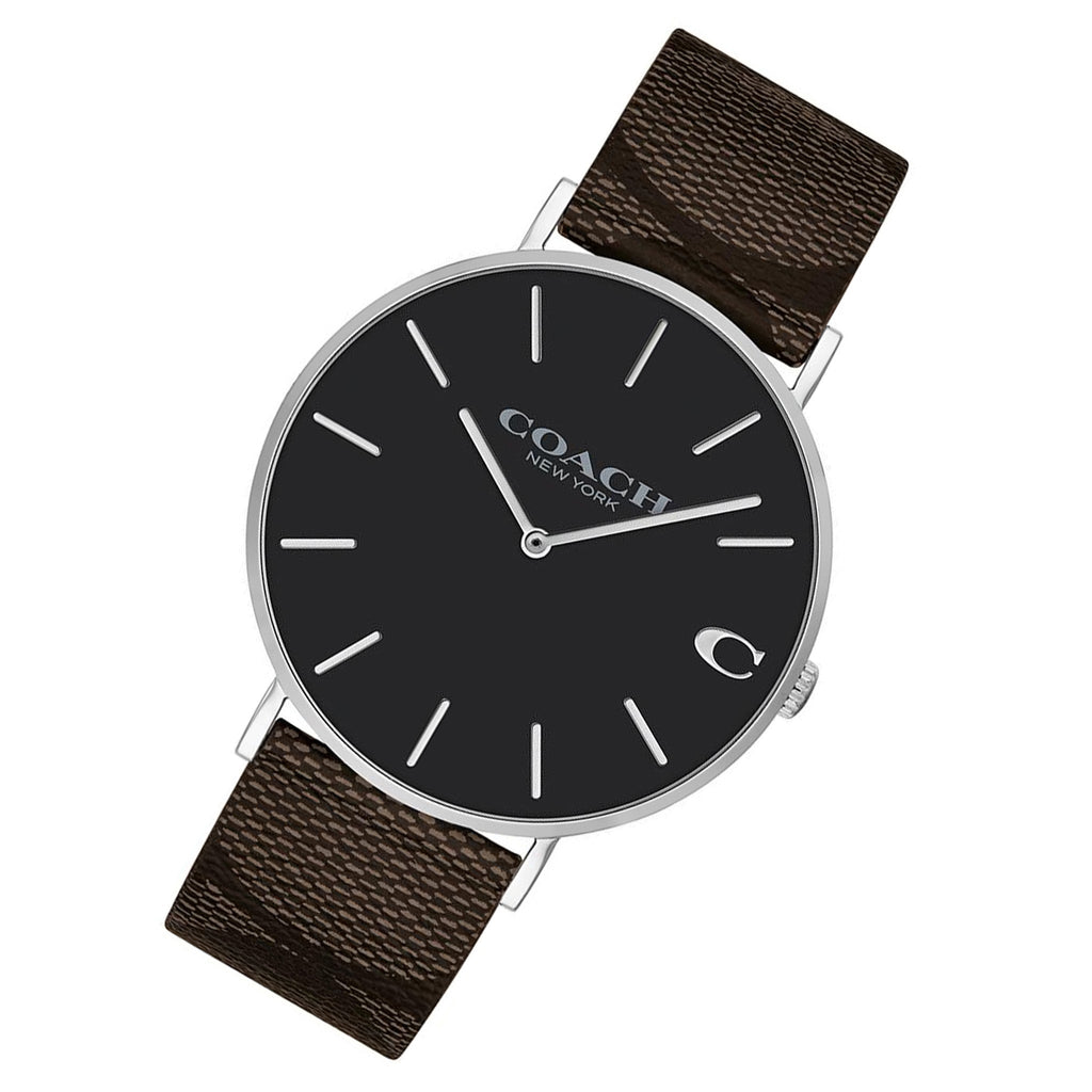 Coach Charles Black Dial Brown Leather Strap Watch for Women - 14602156 Buy Now By Coach