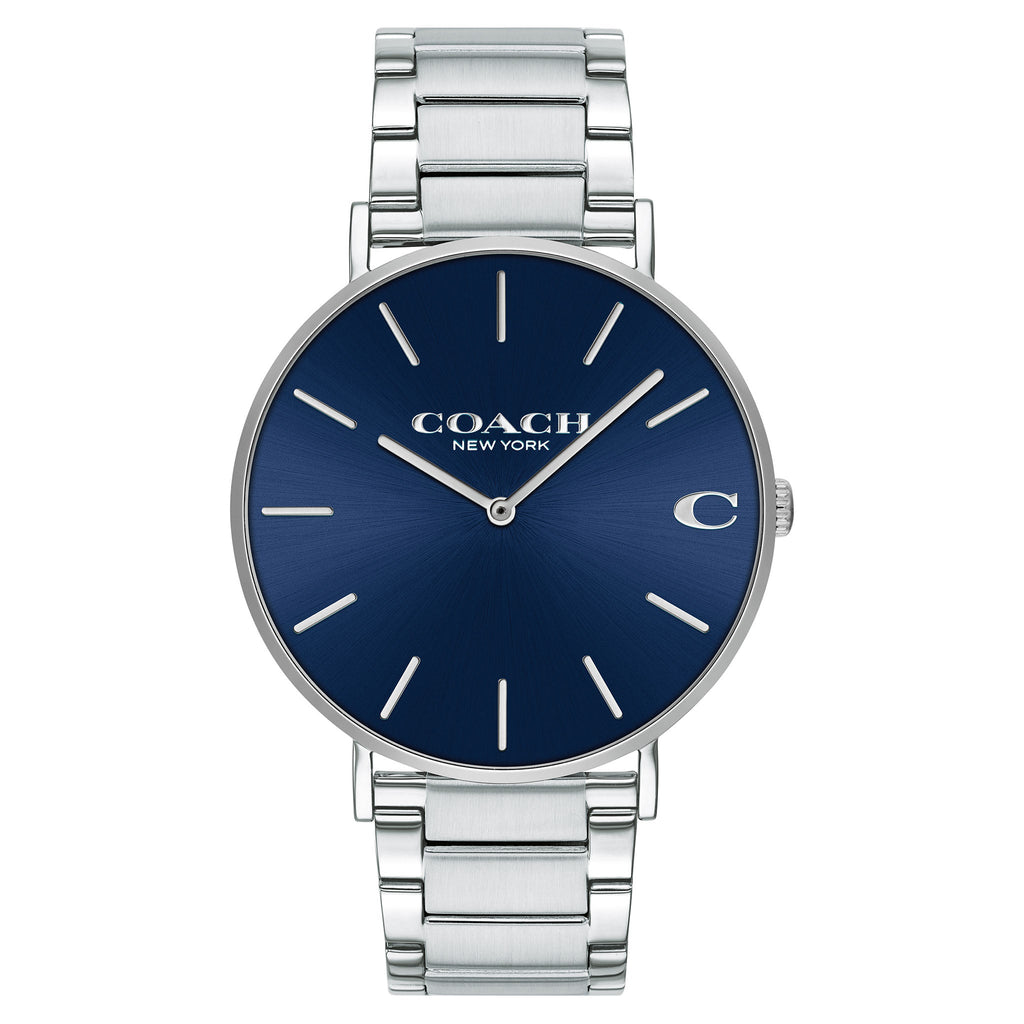 Coach Charles Blue Dial Silver Steel Strap Watch for Men - 14602429 Buy Now By Coach