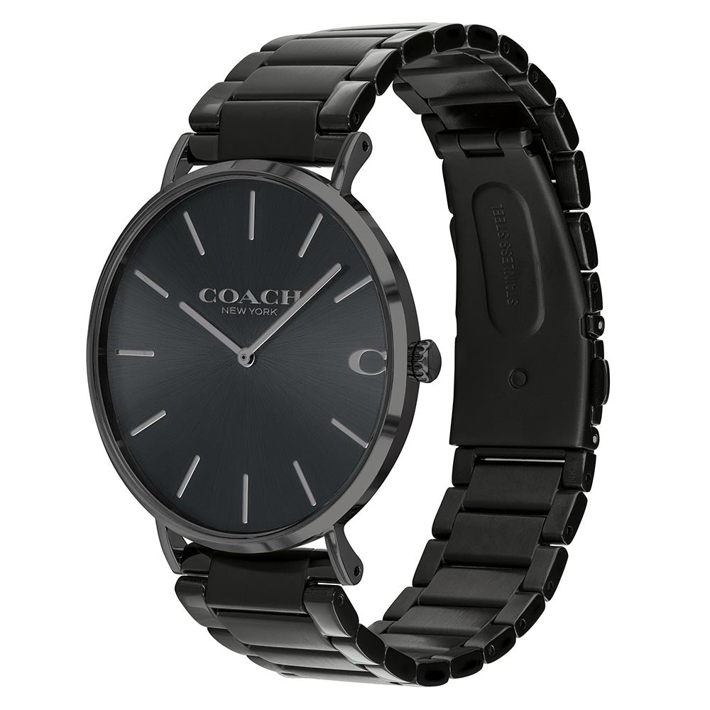 Coach Charles Black Dial Black Steel Strap Watch for Men - 14602431 Buy Now By Coach