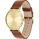Coach Charles Gold Dial Brown Leather Strap Watch for Women - 14602433 Buy Now By Coach