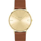 Coach Charles Gold Dial Brown Leather Strap Watch for Women - 14602433 Buy Now By Coach