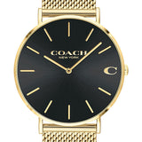 Coach Charles Black Dial Gold Mesh Bracelet Watch for Men - 14602440 Buy Now By Coach