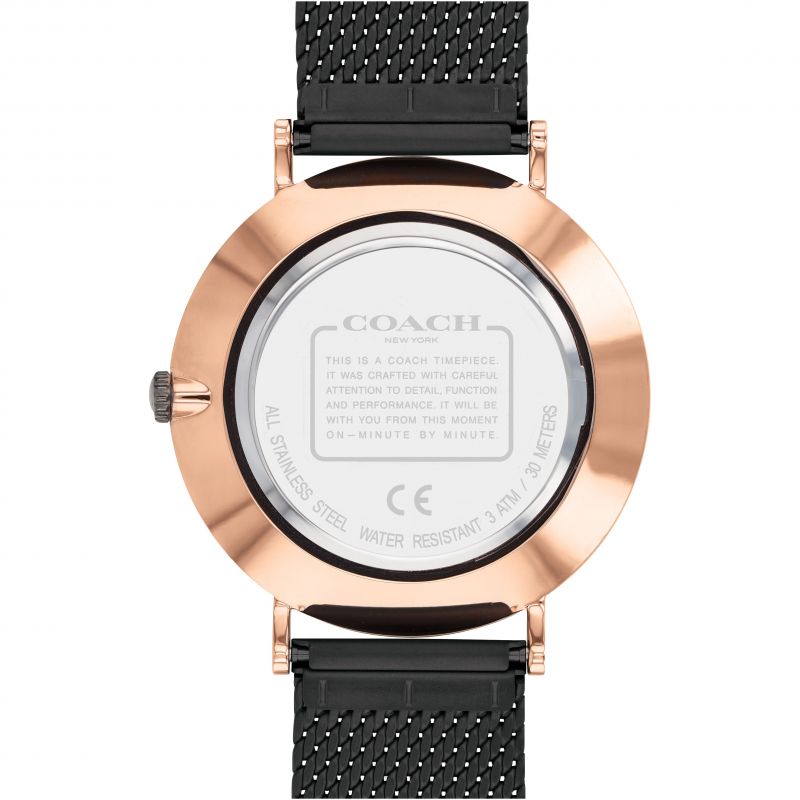 Coach Charles Black Ion Dial Black Mesh Bracelet Watch for Men - 14602470 Buy Now By Coach