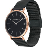 Coach Charles Black Ion Dial Black Mesh Bracelet Watch for Men - 14602470 Buy Now By Coach