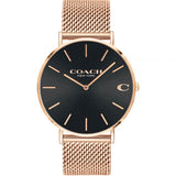 Coach Charles Black Dial Rose Gold Mesh Bracelet Watch for Men - 14602552 Buy Now By Coach