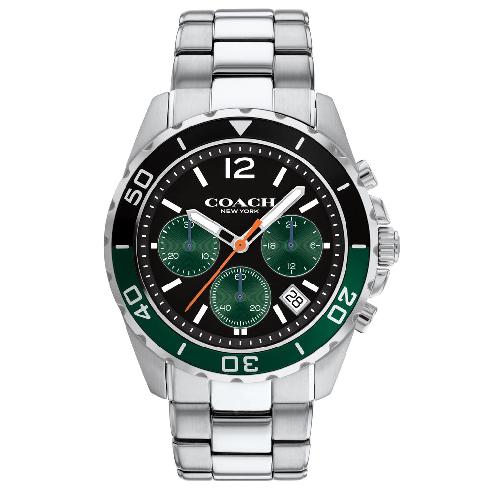 Coach Kent Green Dial Silver Steel Strap Watch for Men - 14602557 Buy Now By Coach