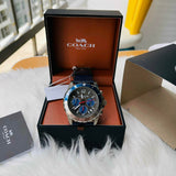 Coach Kent Grey Dial Blue Leather Strap Watch for Men - 14602558 Buy Now By Coach