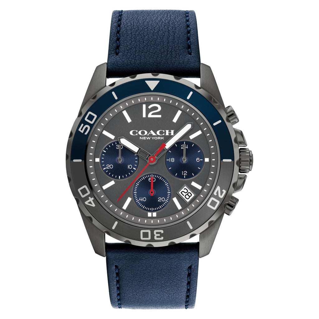 Coach Kent Grey Dial Blue Leather Strap Watch for Men - 14602558 Buy Now By Coach