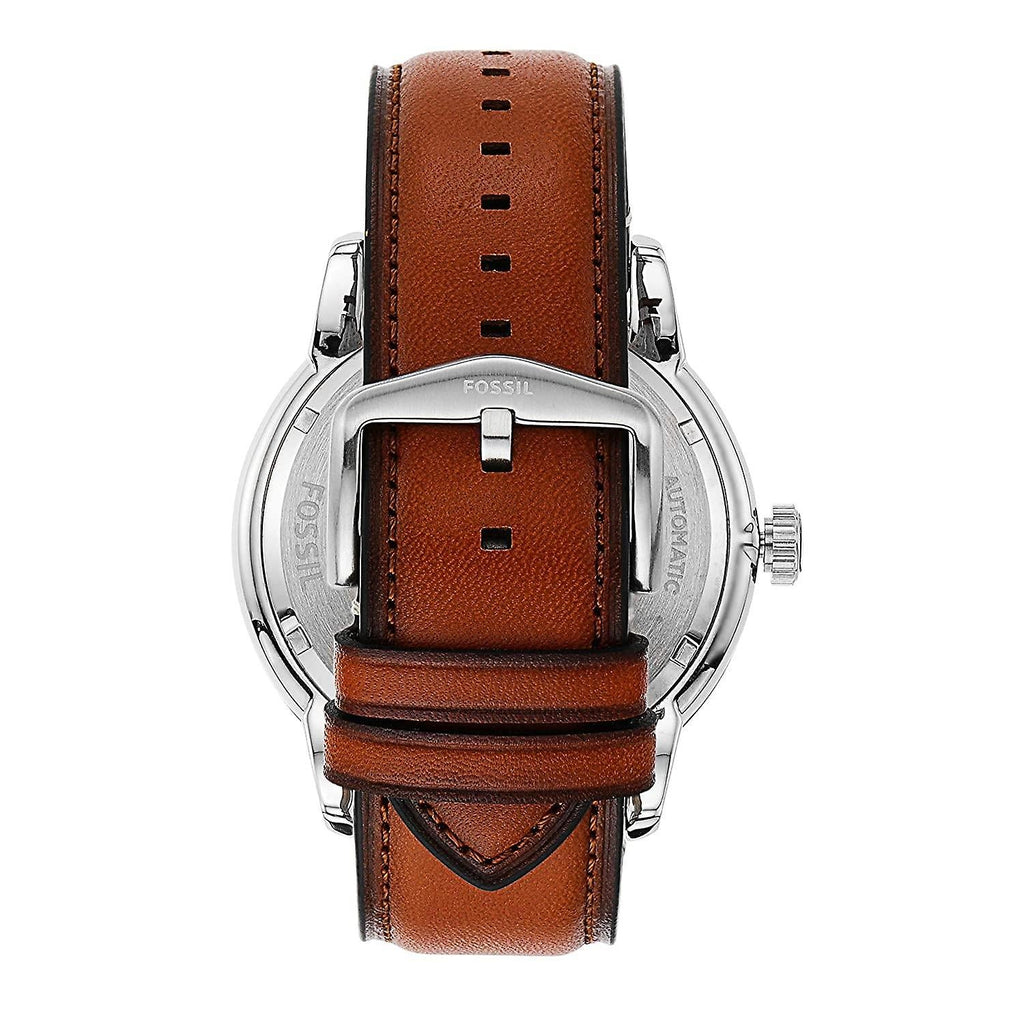 Fossil Townsman Automatic Skeleton Blue Dial Brown Leather Strap Watch for Men - ME3154 Buy Now By Fossil