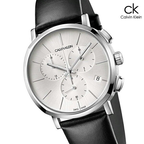 Calvin Klein Posh Silver Dial Black Leather Strap Watch for Men - K8Q371C6 Buy Now By Calvin Klein