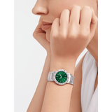 Bvlgari Bvlgari Bvlgari Lady Green Dial Silver Steel Strap Watch for Women - BVLGARI103693 Buy Now By Bvlgari