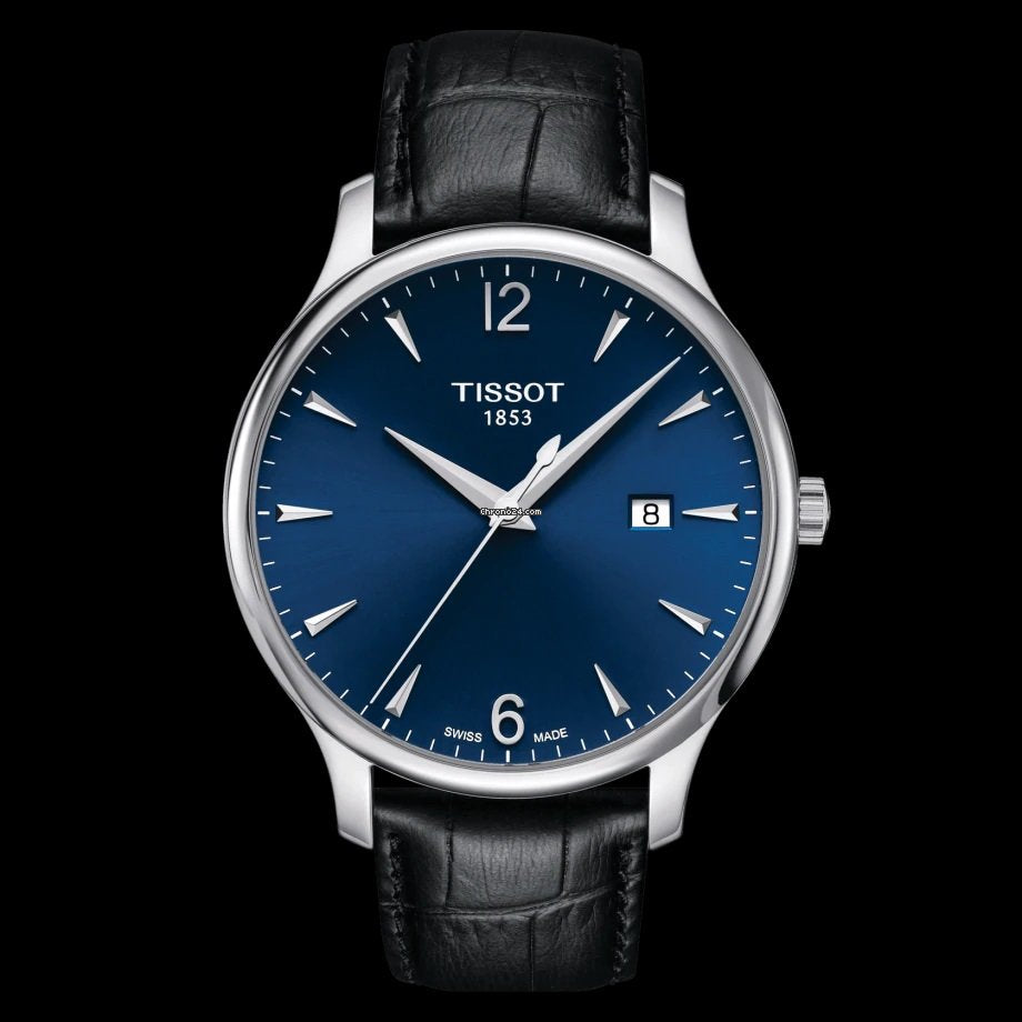 Tissot T Classic Tradition Blue Dial Black Leather Strap Watch For Men - T063.610.16.047.00 Buy Now By Tissot