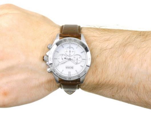 Hugo Boss Ikon White Dial Brown Leather Strap Watch for Men - 1513175 Buy Now By Hugo Boss