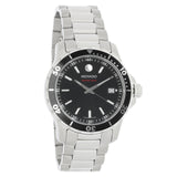 Movado Series 800 Black Dial Silver Steel Strap Watch For Men - 2600135 Buy Now By Movado