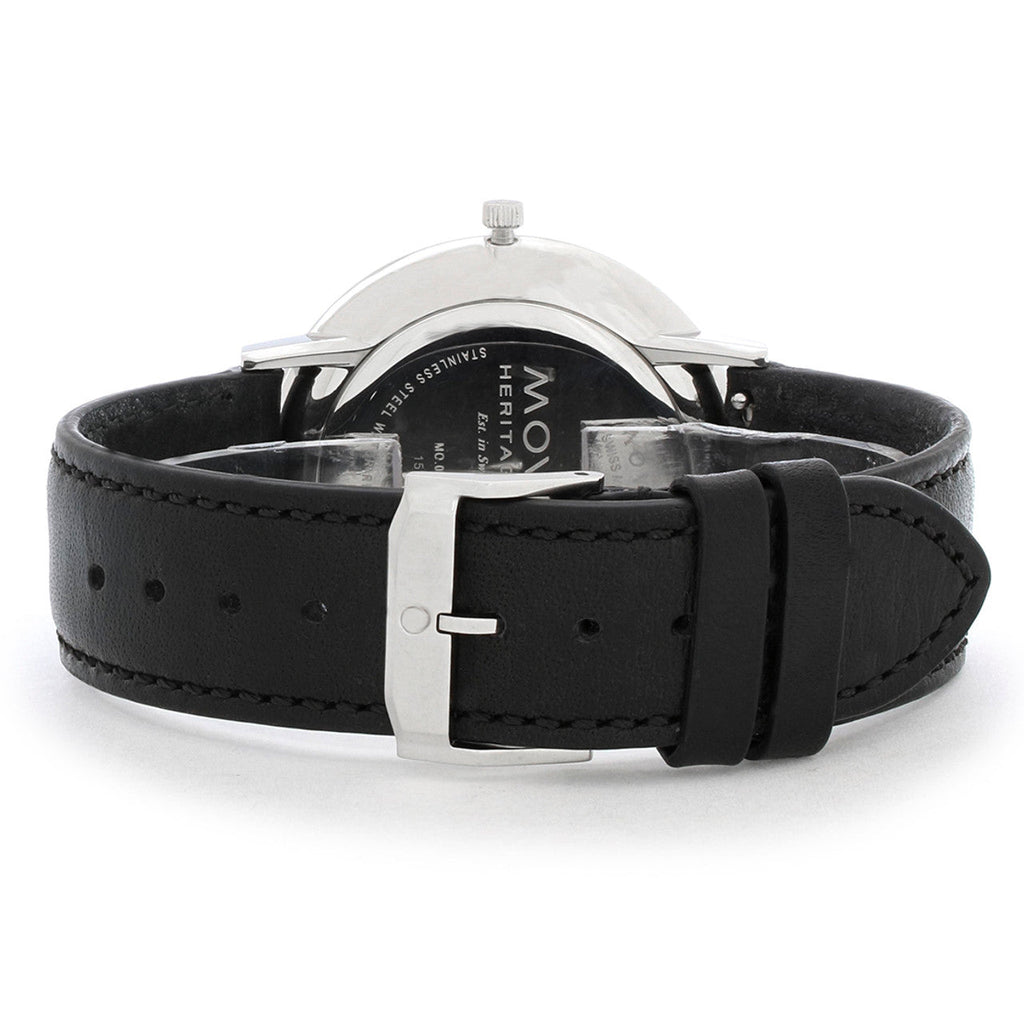 Movado Heritage Calendoplan Black Dial Black Leather Strap Watch for Men - 3650004 Buy Now By Movado