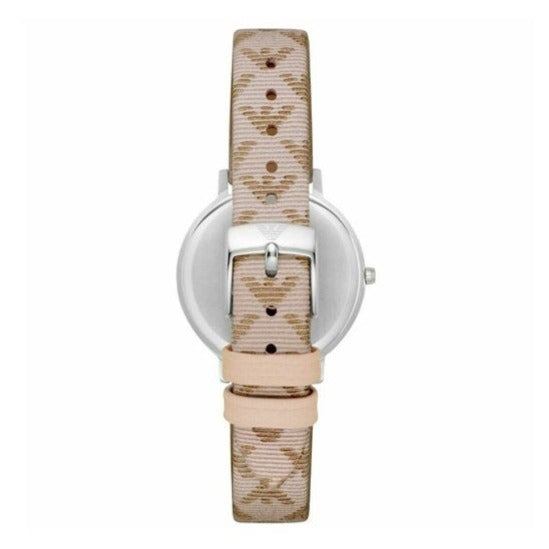 Emporio Armani Gianni T Bar Quartz Silver Dial Beige Leather Strap Watch For Women - AR80007 Buy Now By Emporio Armani
