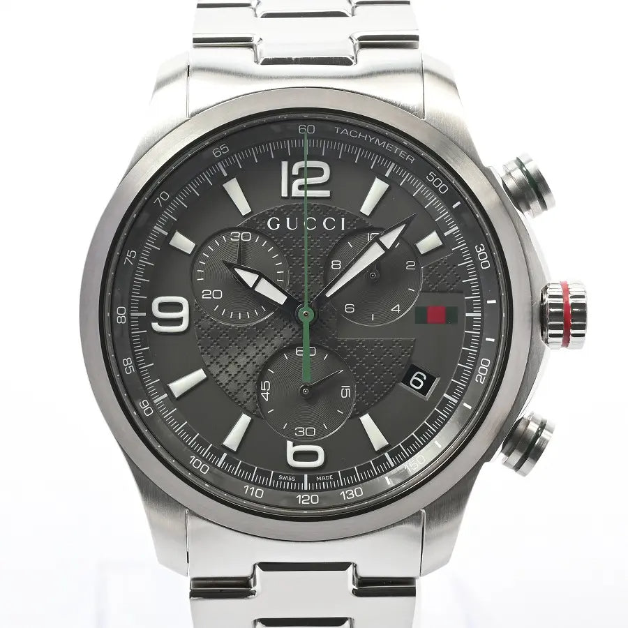 Gucci G Timeless Chronograph Grey Dial Silver Steel Strap Watch For Men - YA126238 Buy Now By Gucci