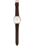 Emporio Armani Minimalist Quartz White Dial Brown Leather Strap Watch For Men - AR11572 Buy Now By Emporio Armani