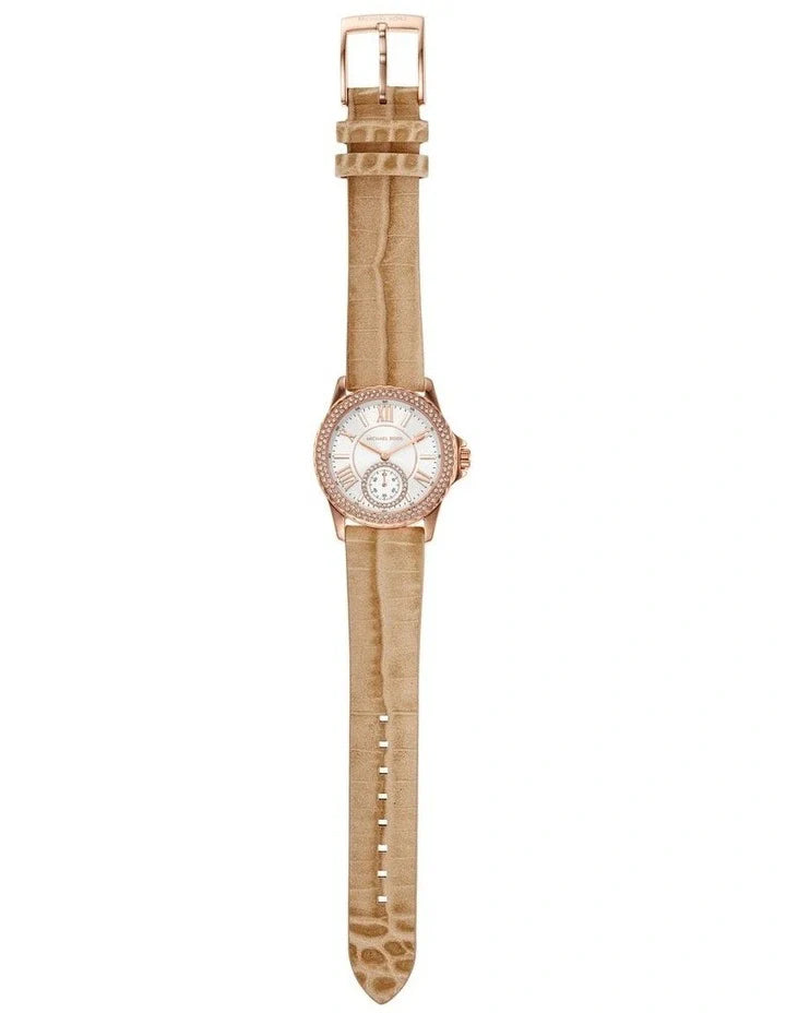 Michael Kors Mini Everest Crystals White Dial Brown Leather Strap Watch for Women - MK4719 Buy Now By Michael Kors
