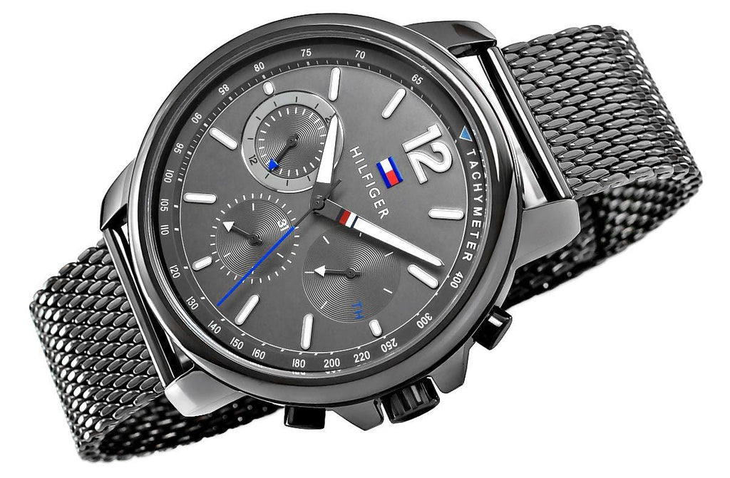Tommy Hilfiger London Chronograph Grey Dial Grey Mesh Bracelet Watch for Men - 1791530 Buy Now By Tommy Hilfiger