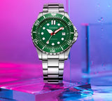 Citizen Promaster Mechanical Green Dial Silver Steel Strap Watch For Men - NJ0129-87X Buy Now By Citizen