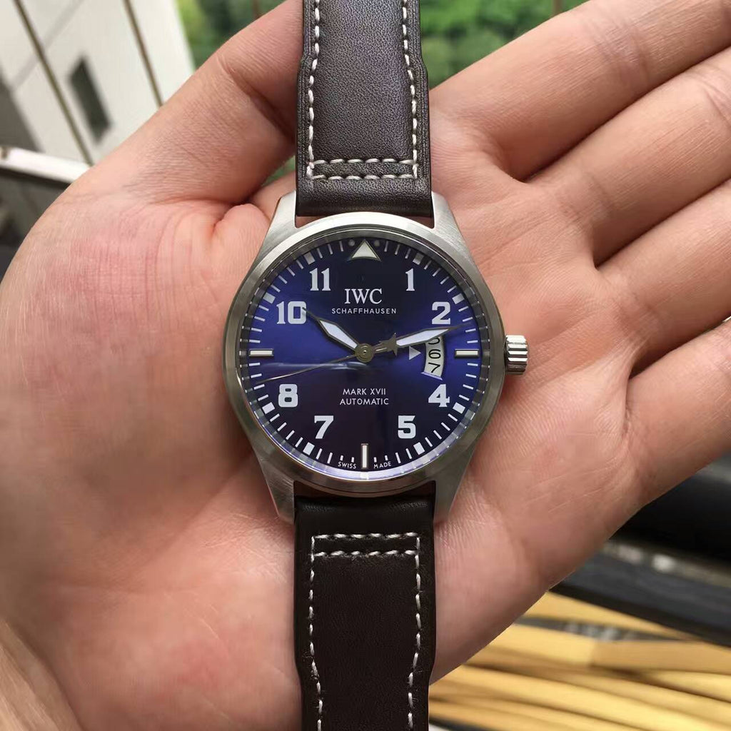 IWC Pilots Watch Mark XVII Edition Le Petit Prince Blue Dial Brown Leather Strap Watch for Men - IW326506 Buy Now By IWC