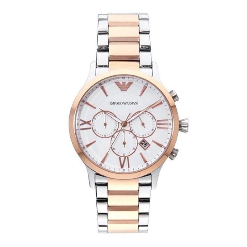 Emporio Armani Giovanni Chronograph Quartz White Dial Two Tone Steel Strap Watch For Men - AR11209 Buy Now By Emporio Armani