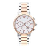 Emporio Armani Giovanni Chronograph Quartz White Dial Two Tone Steel Strap Watch For Men - AR11209 Buy Now By Emporio Armani