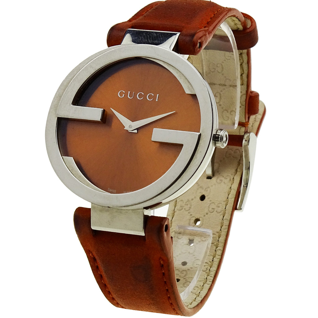 Gucci Interlocking G Brown Dial Brown Leather Strap Watch For Women - YA133319 Buy Now By Gucci