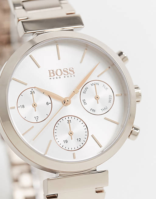 Hugo Boss Flawless Quartz White Dial Gold Steel Strap Watch for Women -1502531 Buy Now By Hugo Boss