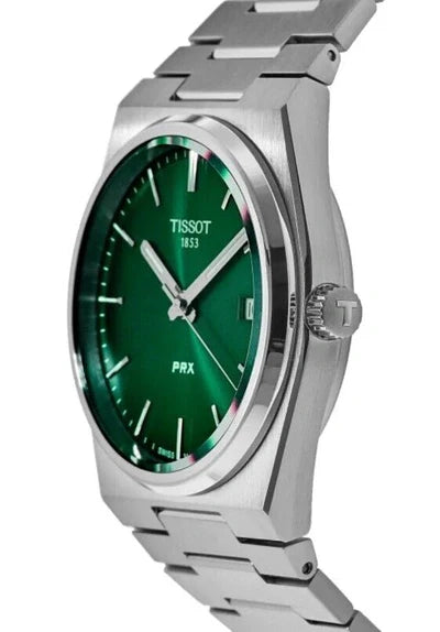 Tissot PRX Green Dial Silver Steel Strap Watch For Men - T137.410.11.091.00 Buy Now By Tissot