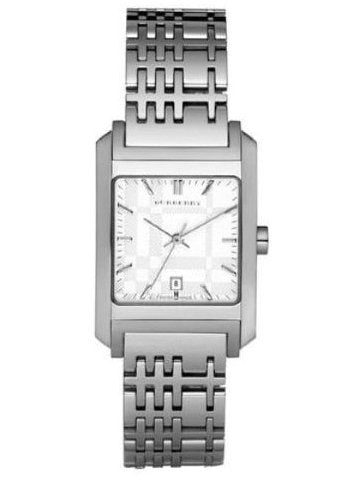 Burberry Nova Check Square White Dial Silver Steel Strap Watch for Women - BU1572 Buy Now By Burberry
