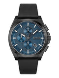 Hugo Boss Grandmaster Blue Dial Black Leather Strap Watch for Men - 1513883 Buy Now By Hugo Boss