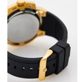 Guess Matrix Multifunction Gold Dial Black Rubber Strap Watch For Men - GW0423G2 Buy Now By Guess