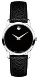 Movado Museum Classic Black Dial Black Leather Strap Watch For Women - 0607015 Buy Now By Movado