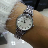 Emporio Armani Gianni T Bar Mother of Pearl Dial Silver Steel Strap Watch For Women - AR1688 Buy Now By Emporio Armani