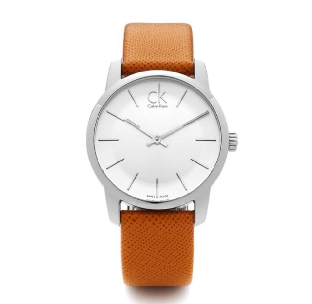 Calvin Klein City Silver Dial Light Brown Leather Strap Watch For Women- K2G23120 Buy Now By Calvin Klein
