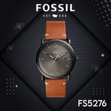 Fossil Commuter Three Hand Date Black Dial Brown Leather Strap Watch for Men - FS5276 Buy Now By Fossil