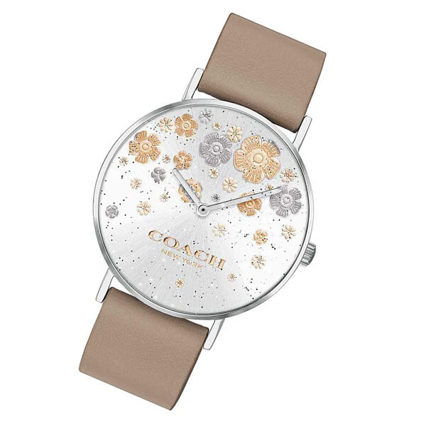 Coach Perry Quartz Silver Dial Brown Leather Strap Watch for Women - 14503326 Buy Now By Coach