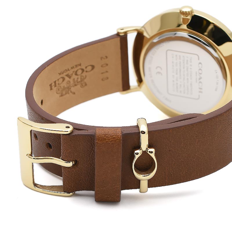 Coach Perry Analog Gold Dial Brown Leather Strap Watch for Women - 14503331-C Buy Now By Coach