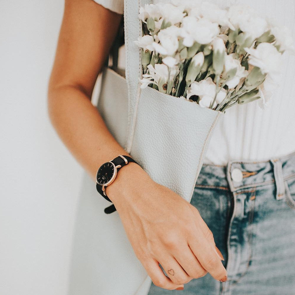 Daniel Wellington Petite Cornwall Black Dial Black Nylon Strap Watch for Women - DW00100247 Buy Now By Daniel Wellington