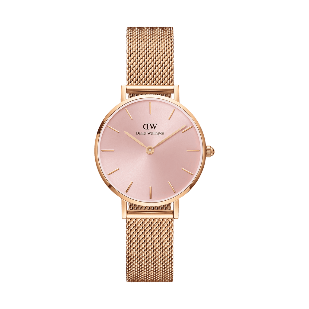 Daniel Wellington Petite Melrose Pink Dial Rose Gold Mesh Strap Watch For Women - DW00100367 Buy Now By Daniel Wellington