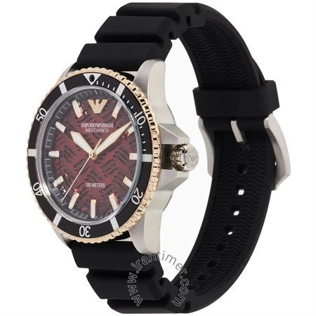 Emporio Armani Meccanico Automatic Red Dial Black Silicon Strap Watch For Men - AR60070 Buy Now By Emporio Armani