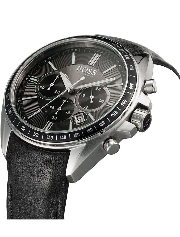 Hugo Boss Contemporary Sport Driver Black Dial Black Leather Strap Watch for Men - 1513085 Buy Now By Hugo Boss