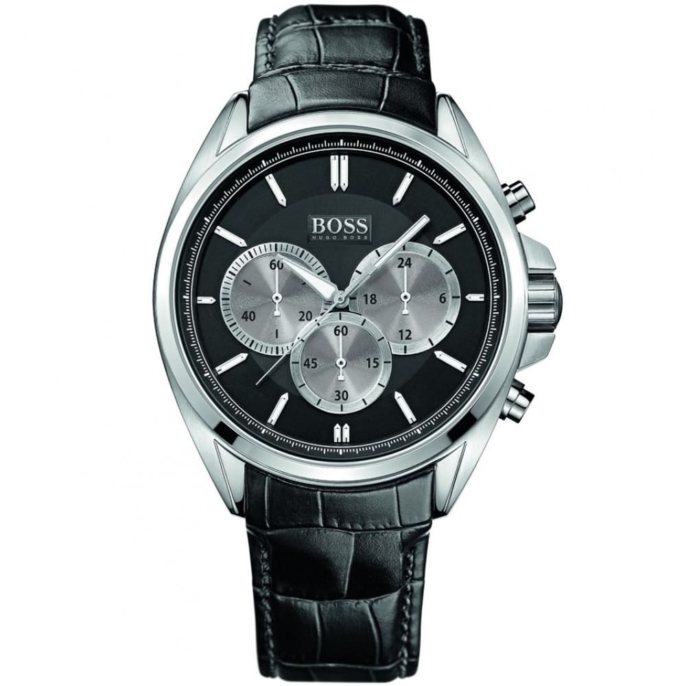 Hugo Boss Driver Black Dial Black Leather Strap Watch for Men - 1512879 Buy Now By Hugo Boss