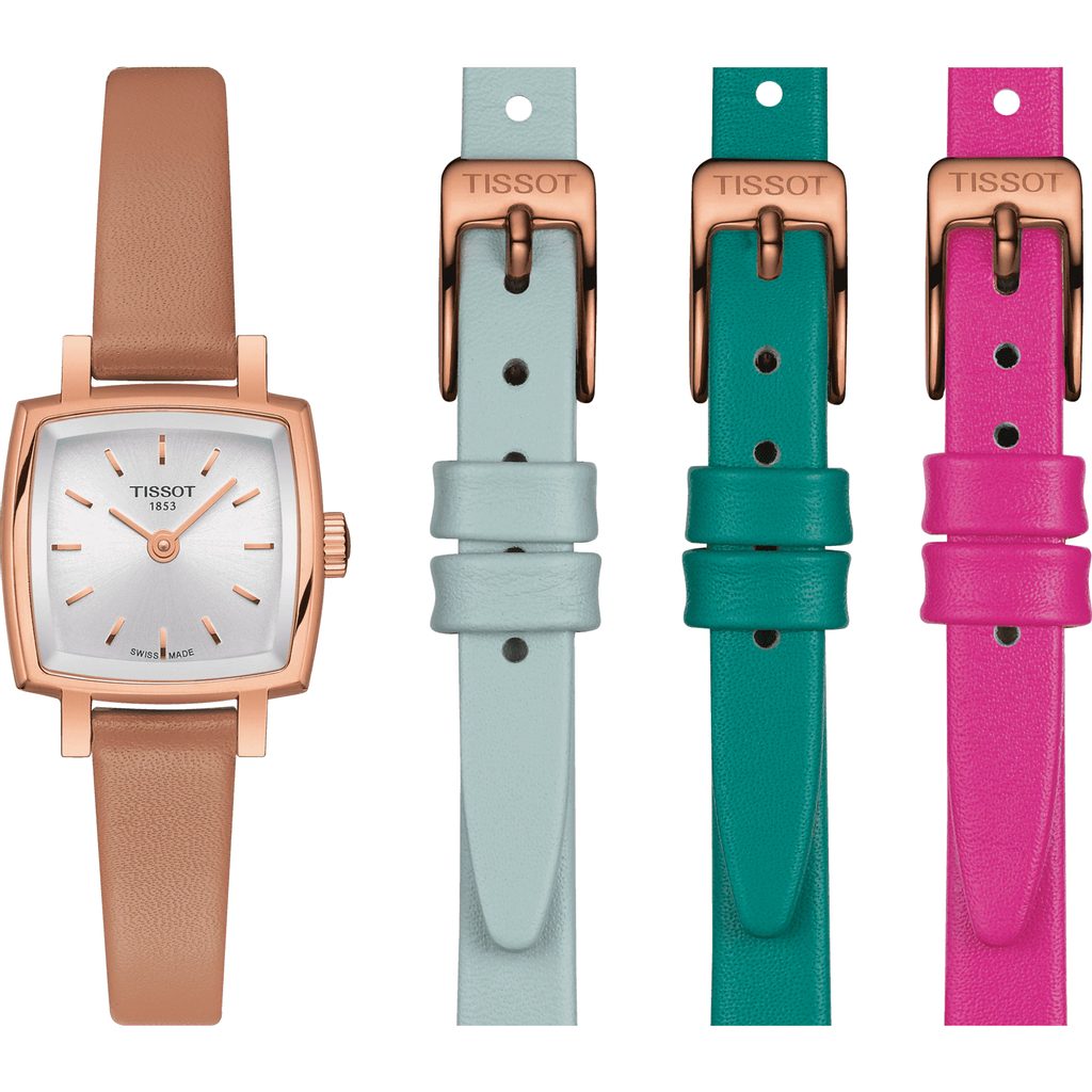 Tissot T Lady Lovely Square White Dial Pink Leather Strap Watch For Women - T058.109.36.031.00 Buy Now By Tissot