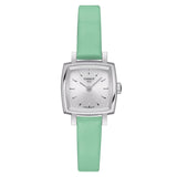 Tissot T Lady Lovely Square Silver Dial Light Green Leather Strap Watch for Women - T058.109.16.031.01 Buy Now By Tissot