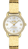 Coach Delancey Diamonds Silver Dial Gold Steel Strap Watch for Women - 14502354 Buy Now By Coach