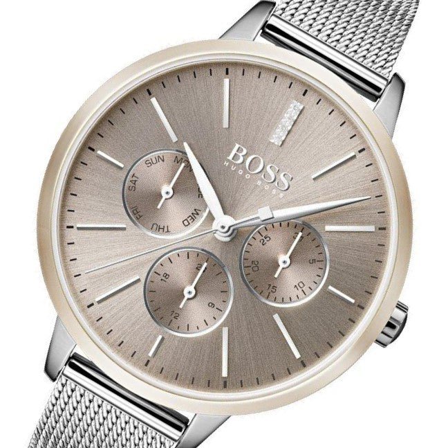 Hugo Boss Symphony Brown Dial Silver Mesh Bracelet Watch for Women - 1502423 Buy Now By Hugo Boss