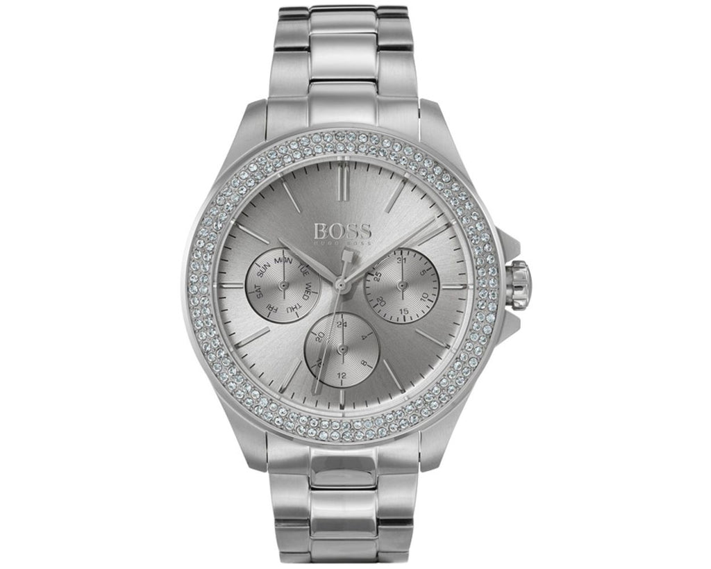 Hugo Boss Premiere Silver Dial Silver Steel Strap Watch for Women - 1502442 Buy Now By Hugo Boss